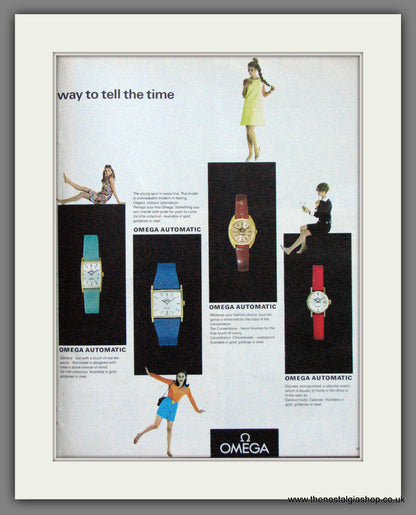 Omega Ladies Watches.  Original Double Advert 1968 (ref AD12470)