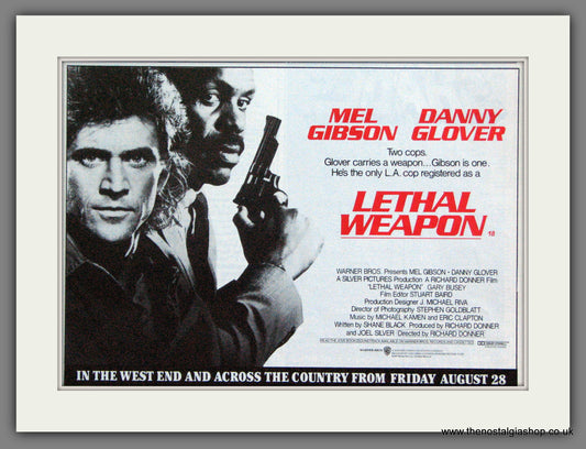 Lethal Weapon. Original Advert 1987 (ref AD55175)