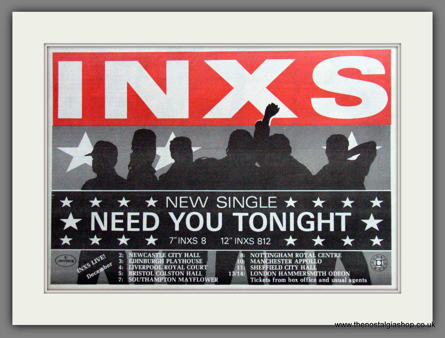 INXS Need You Tonight. UK Tour. 1987 Original Advert (ref AD55189)