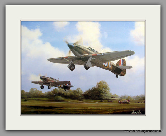 Hurricanes July 1940. Mounted Aircraft print (ref N60)