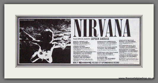 Nirvana with Captain America. UK Shows. 1991 Original Advert (ref AD55205)