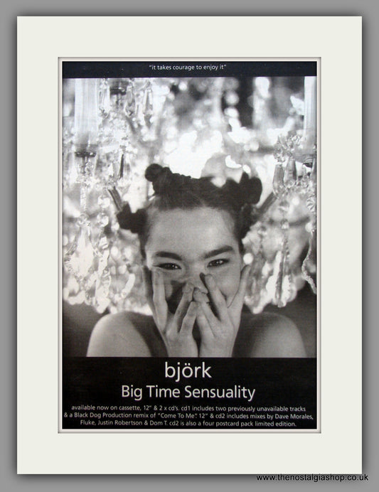 Bjork-Big Time Sensuality.  Original Vintage Advert 1993 (ref AD10612)