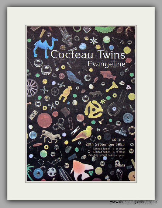 Cocteau Twins - Evangeline.  Original Vintage Advert 1993 (ref AD10656)