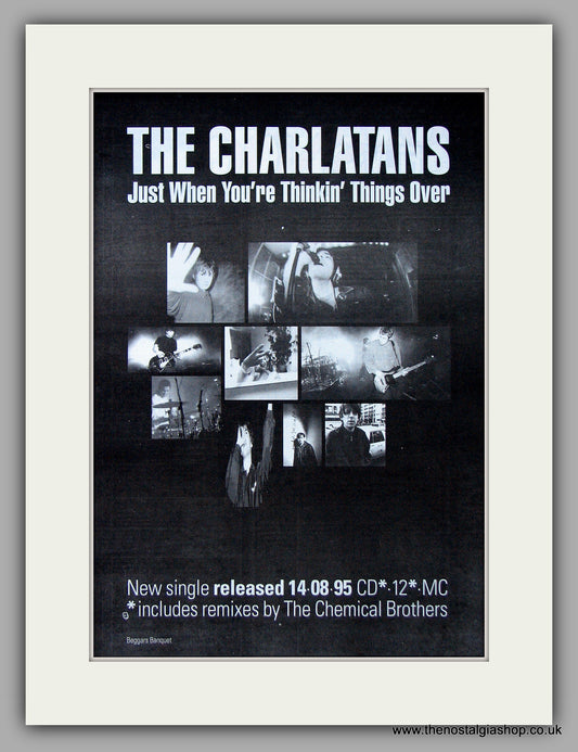 Charlatans (The) - Just When You're Thinkin' Things Over.  Original Vintage Advert 1995 (ref AD10666)