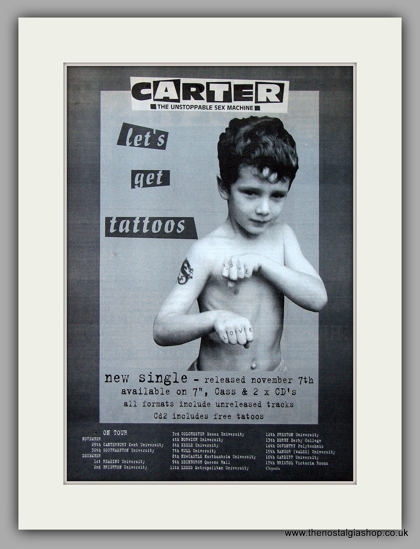 Carter - Let's Get Tattoos.  Original Vintage Advert 1994 (ref AD10681)