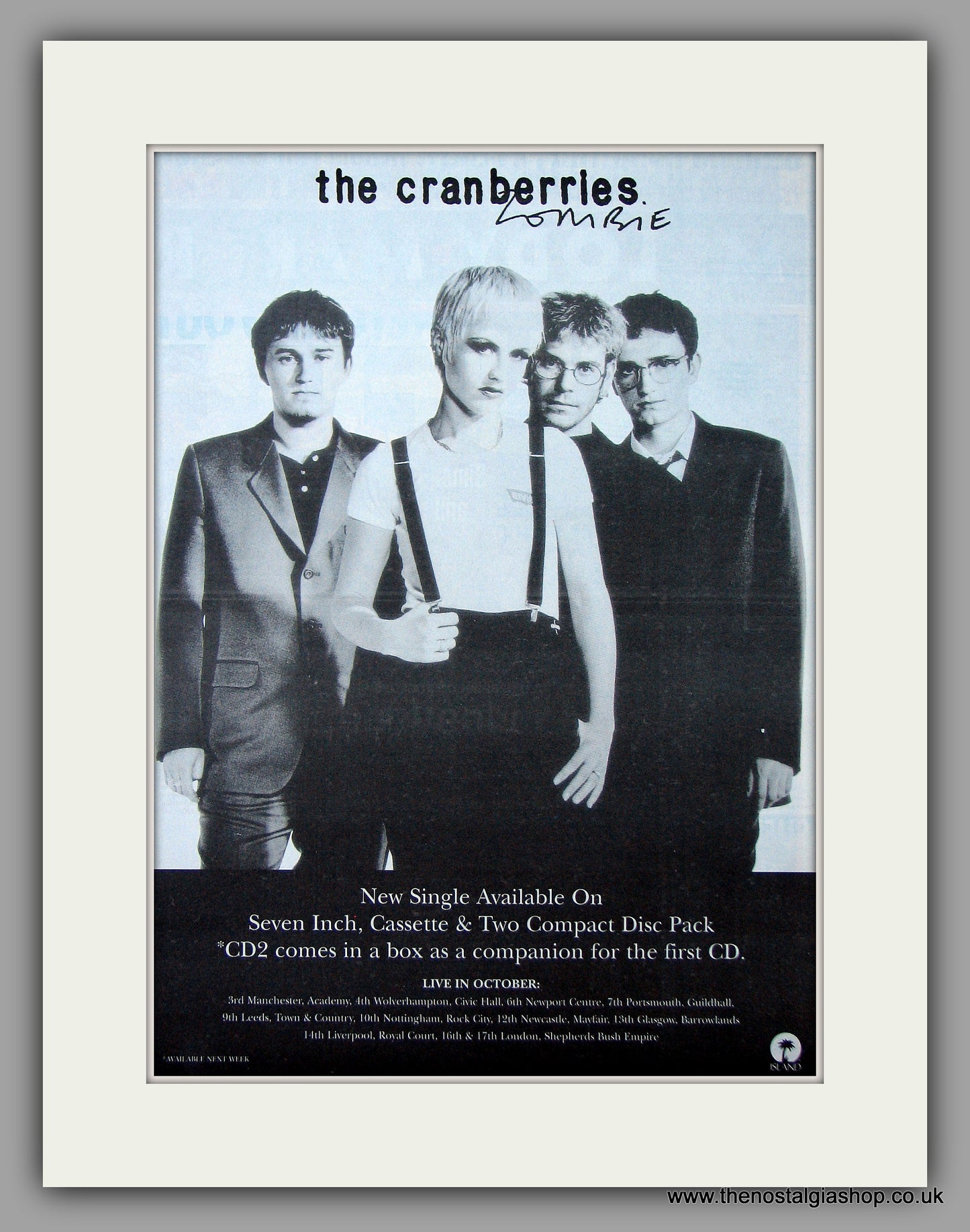 Cranberries (The) - Zombie.  Original Vintage Advert 1994 (ref AD10701)