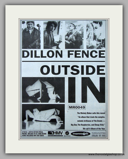 Dillon Fence - Outside In.  Original Vintage Advert 1993 (ref AD10713)