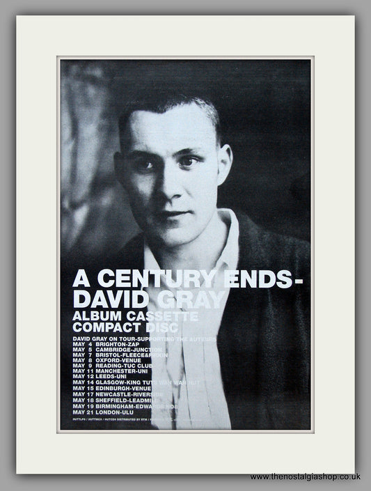 David Gray - A Century Ends.  Original Vintage Advert 1993 (ref AD10718)