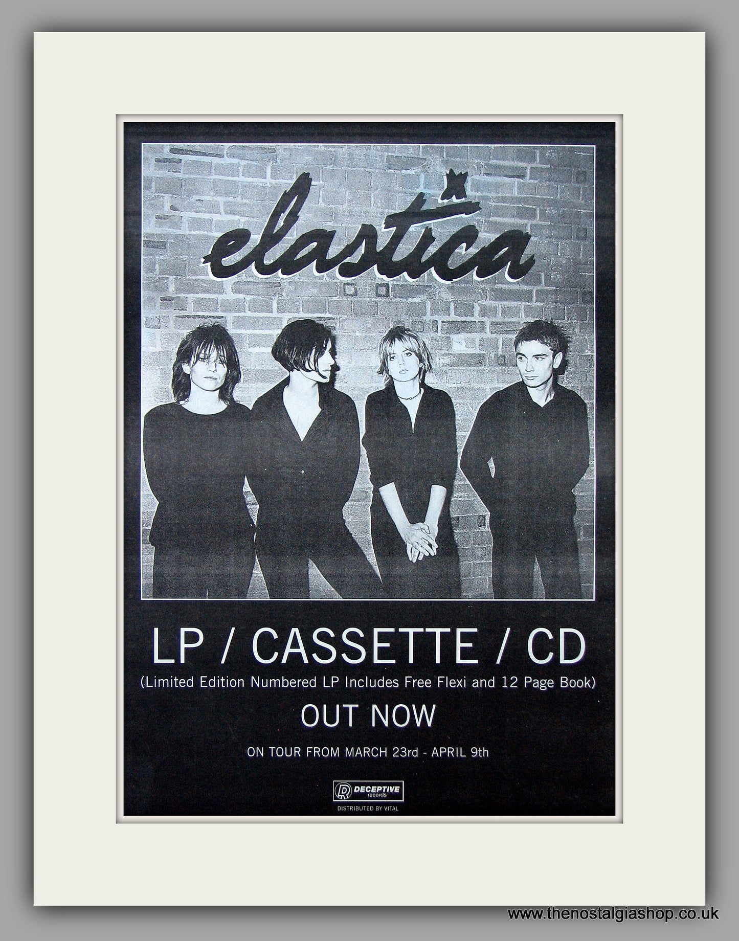 Elastica.  Original Vintage Advert 1995 (ref AD10728)