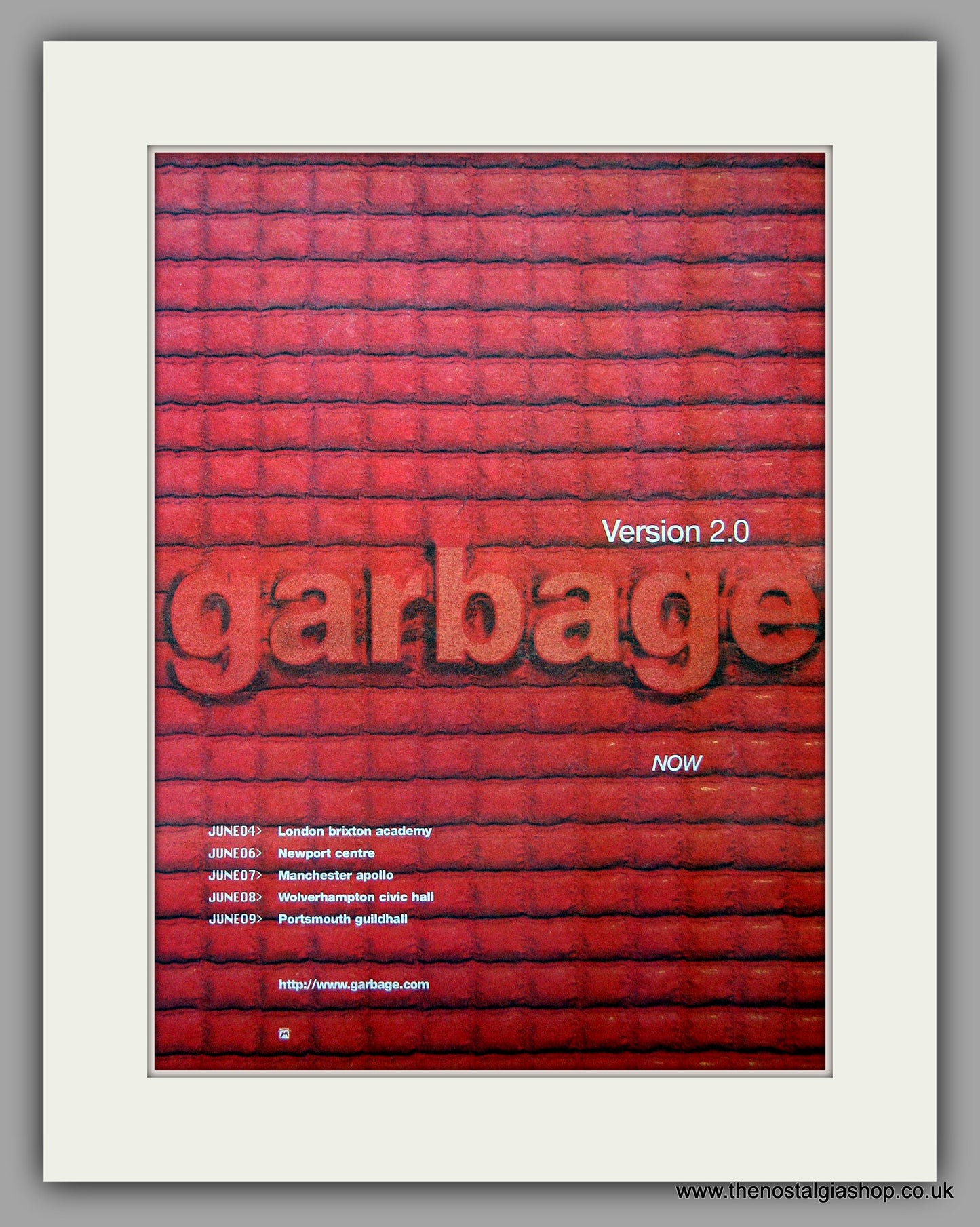 Garbage - Tour Dates. Original Vintage Advert 1998 (ref AD10786)