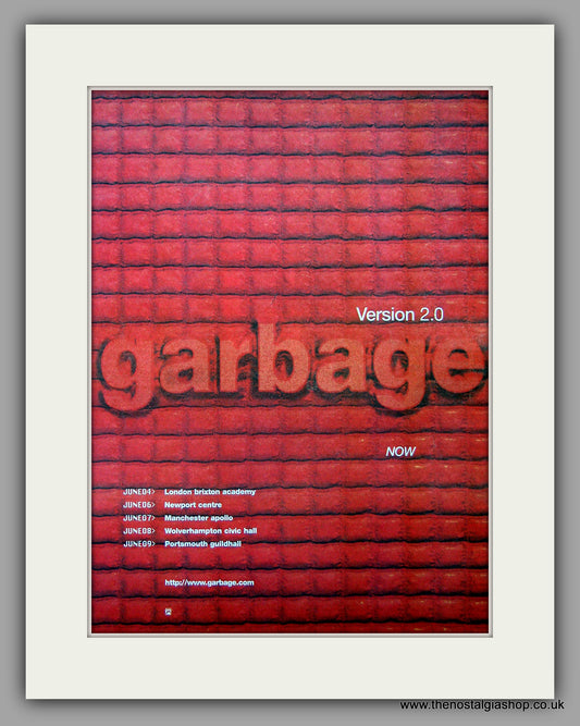 Garbage - Tour Dates. Original Vintage Advert 1998 (ref AD10786)