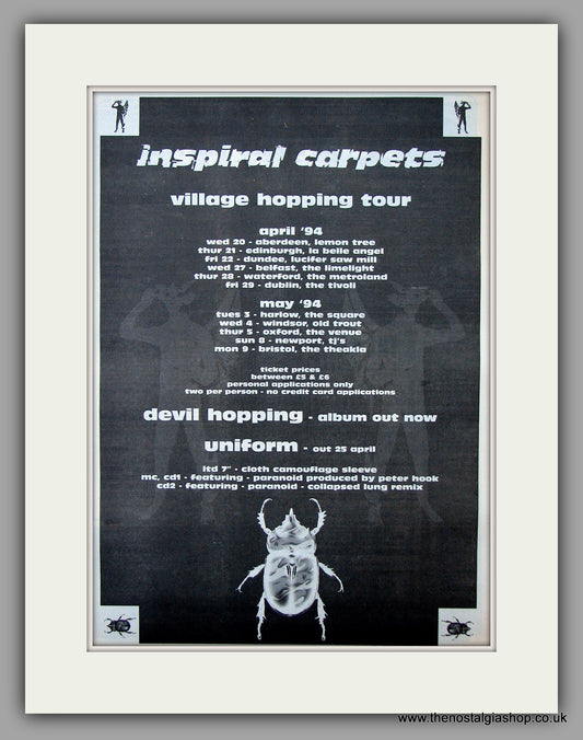 Inspiral Carpets - Village Hopping Tour. Original Vintage Advert 1994 (ref AD10818)