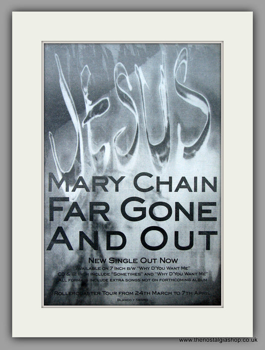 Jesus And Mary Chain (The) - Far Gone And Out. Original Vintage Advert 1992 (ref AD10831)