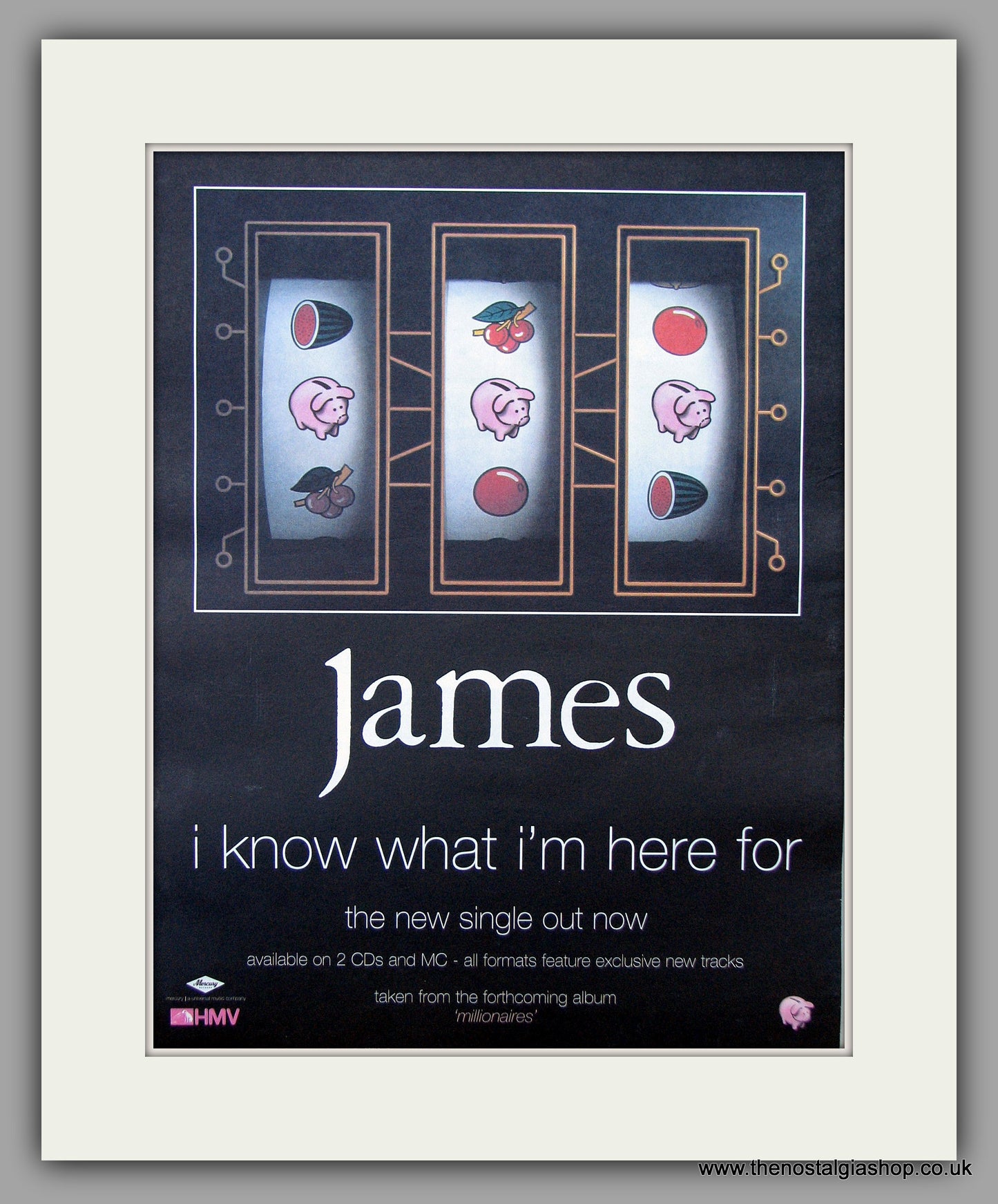 James - I Know What I'm Here For. Original Vintage Advert 1999 (ref AD56094)