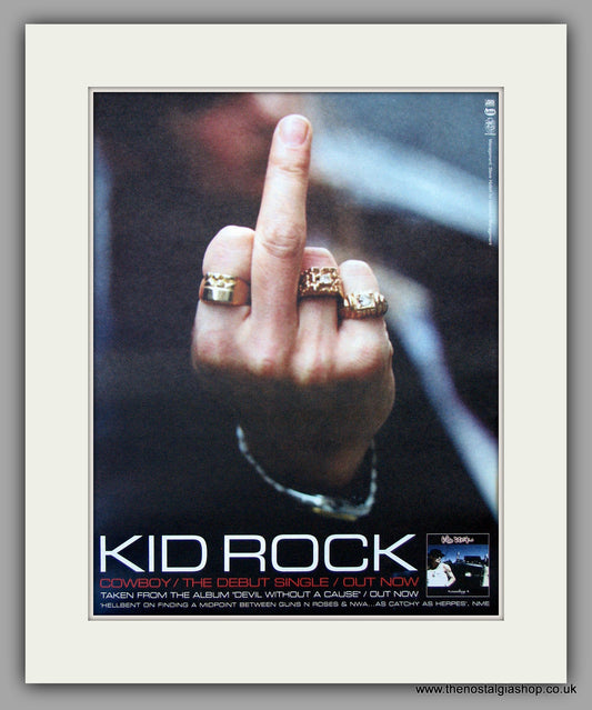 Kid Rock - Cowboy. Original Vintage Advert 1998 (ref AD10838)