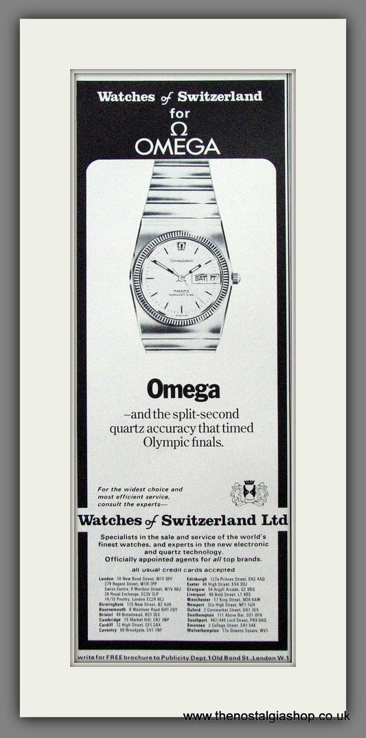 Omega Watches. Original Advert 1976. (ref AD55300)