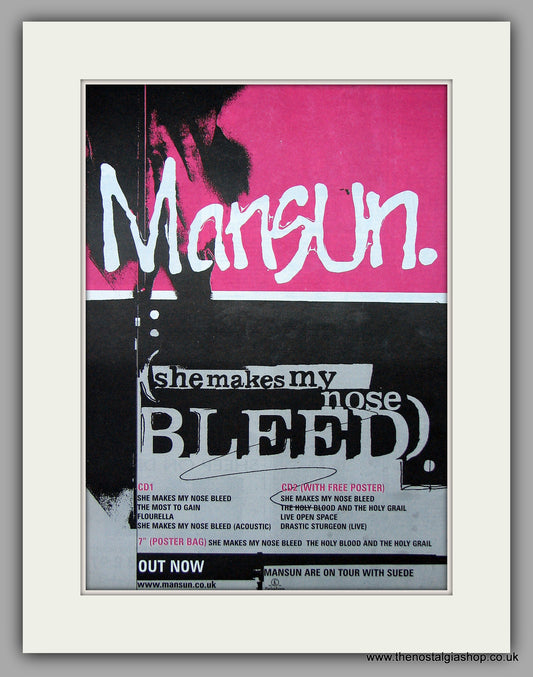 Mansun - She Makes My Nose Bleed. Original Vintage Advert 1997 (ref AD10895)