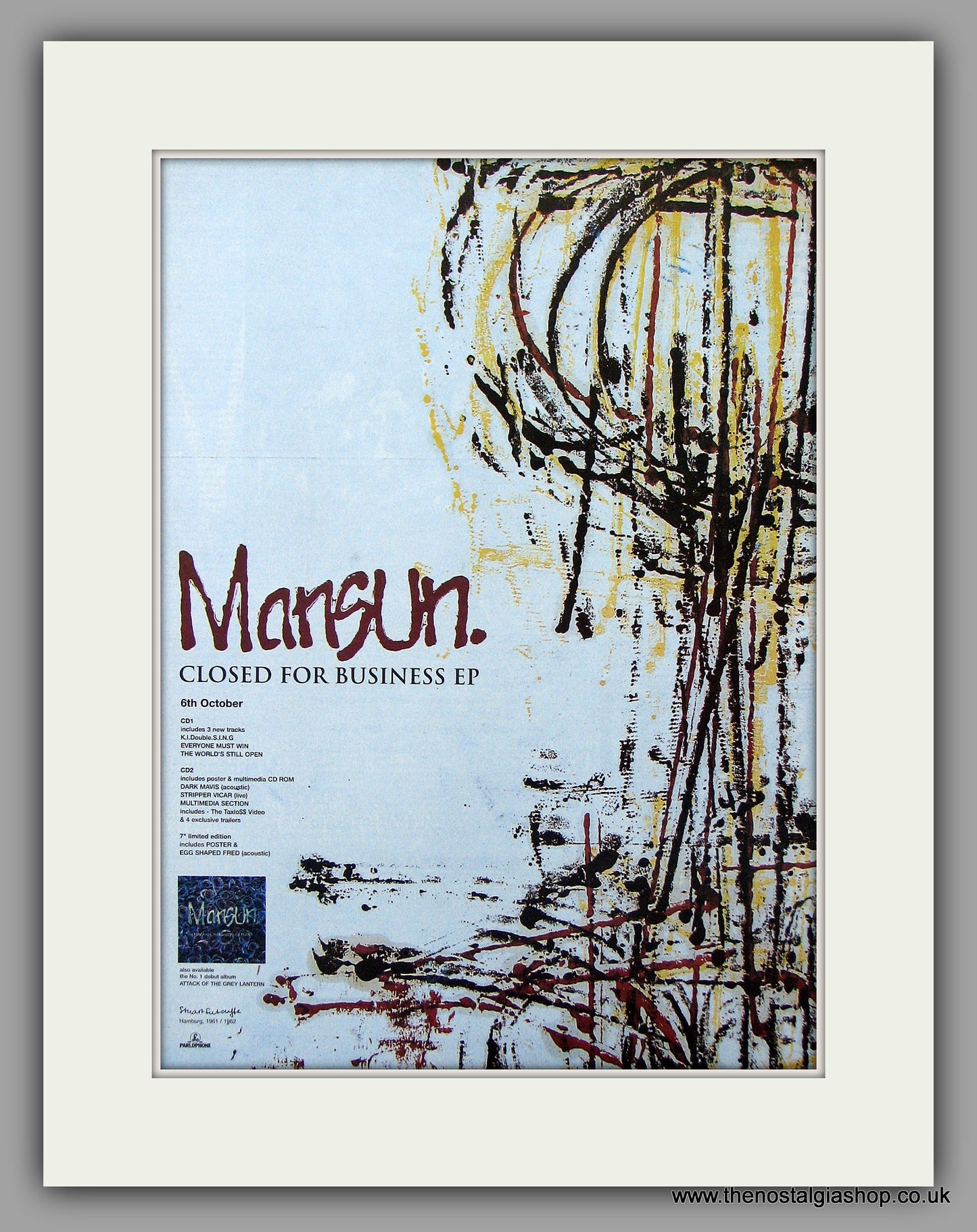 Mansun - Closed For Business EP. Original Vintage Advert 1997 (ref AD10896)