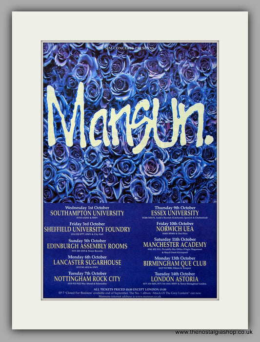 Mansun - Tour Dates. Original Vintage Advert 1997 (ref AD10897)