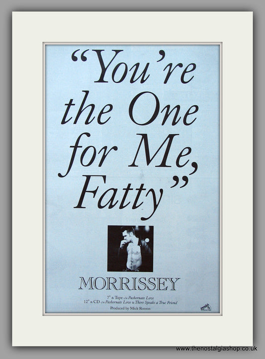 Morrisey You're The One For Me, Fatty. Original Vintage Advert 1992 (ref AD10901)