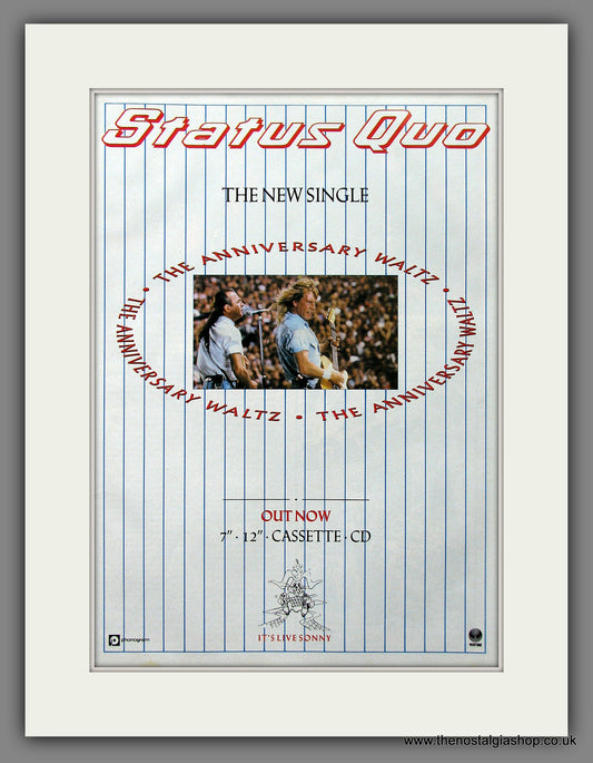 Status Quo. The Anniversary Waltz. 1990 Original Advert (ref AD55397)