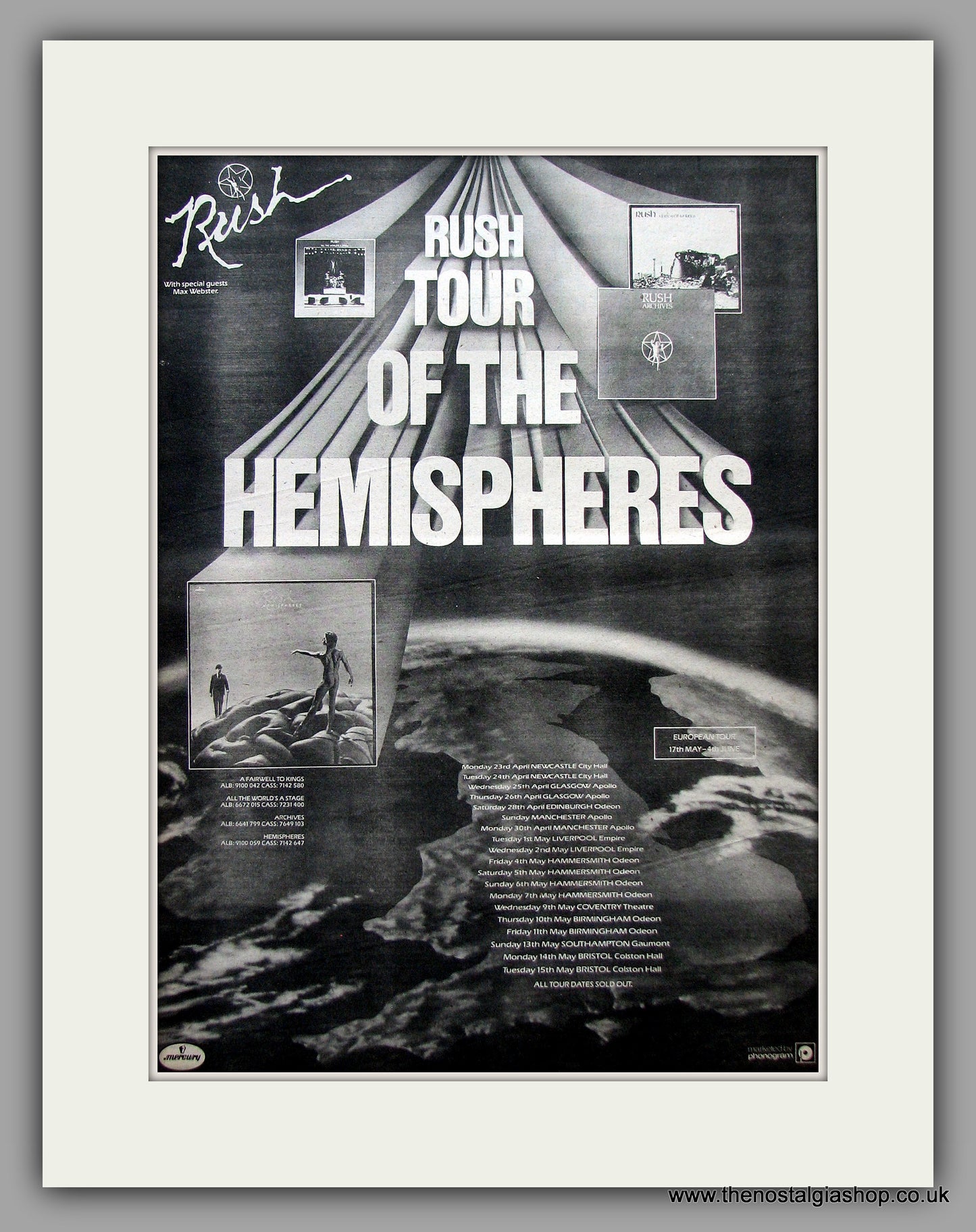 Rush. Tour of The Hemispheres. Original Vintage Advert 1979 (ref AD10762)