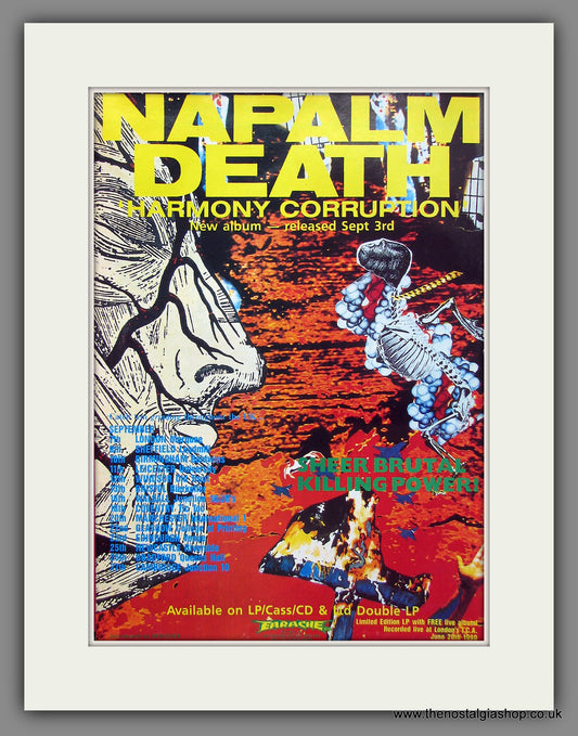 Napalm Death. Harmony Corruption. 1990 Original Advert (ref AD55400)