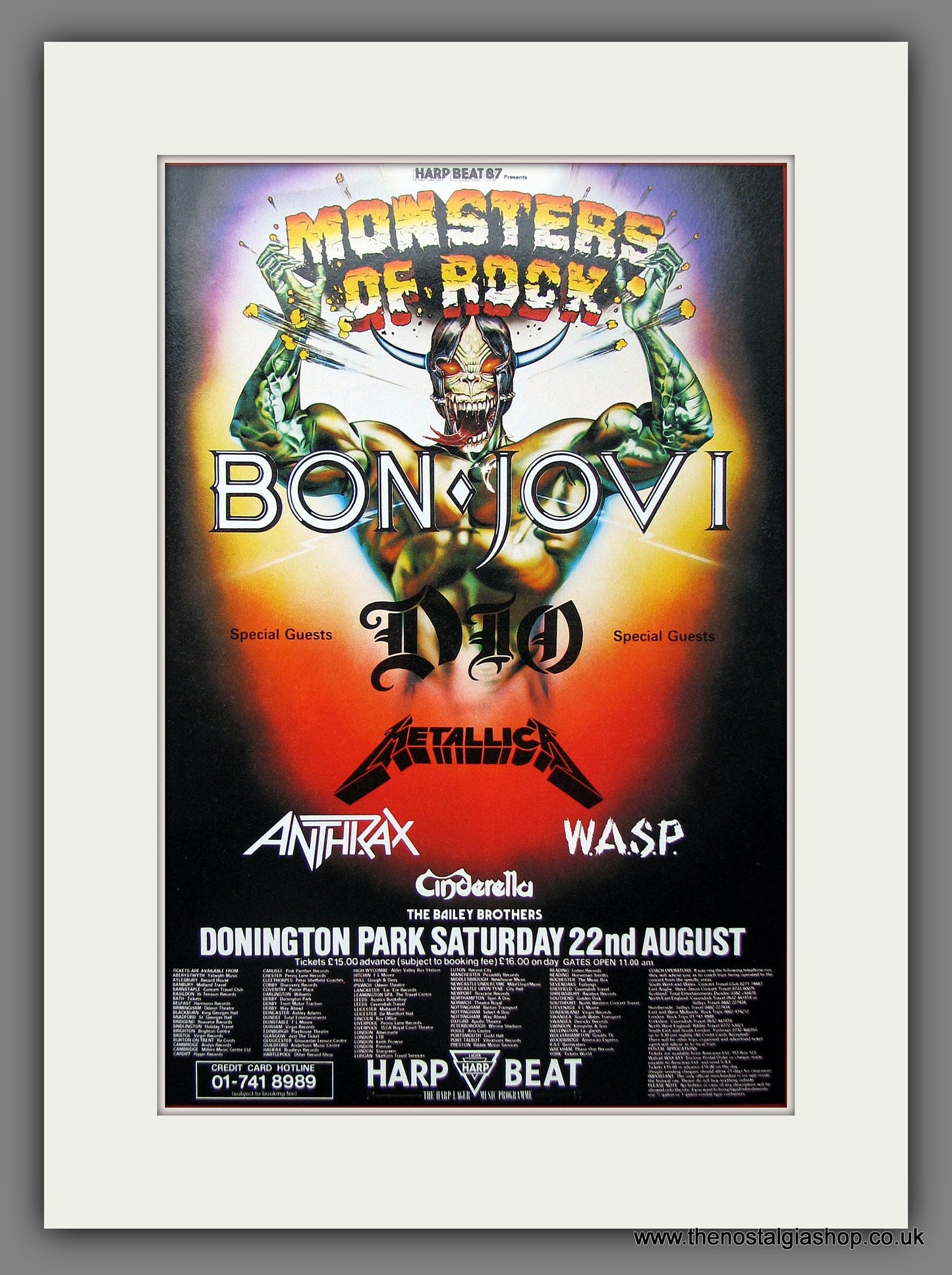 Monsters Of Rock 1987. Bon Jovi, Dio, Metallica. Original Advert (ref AD55408)