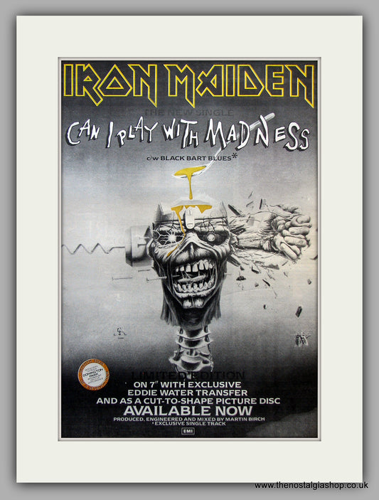 Iron Maiden. Can I Play With Madness. Original Vintage Advert 1988 (ref AD10771)