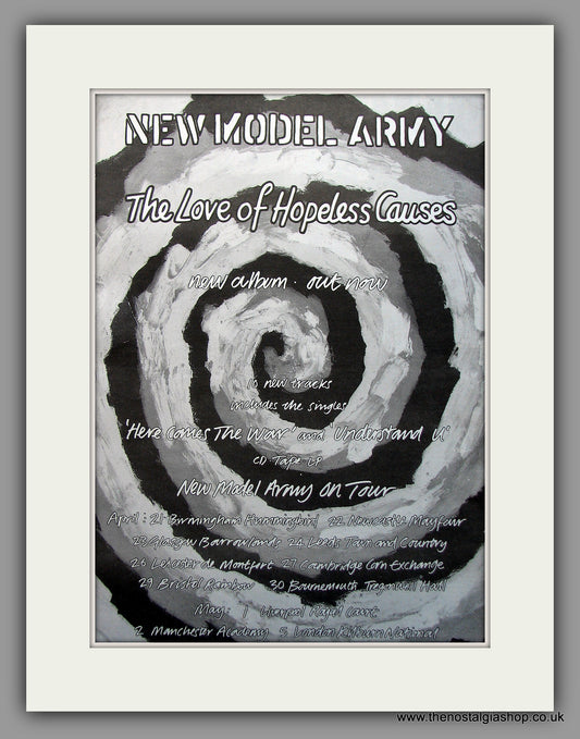 New Model Army - The Love Of Hopeless Causes + Tour Details. Original Vintage Advert 1993 (ref AD10926)