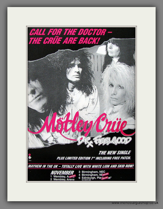 Motley Crue. Dr. Feelgood. UK Tour Dates. Original Music Advert 1989 (ref AD55459)