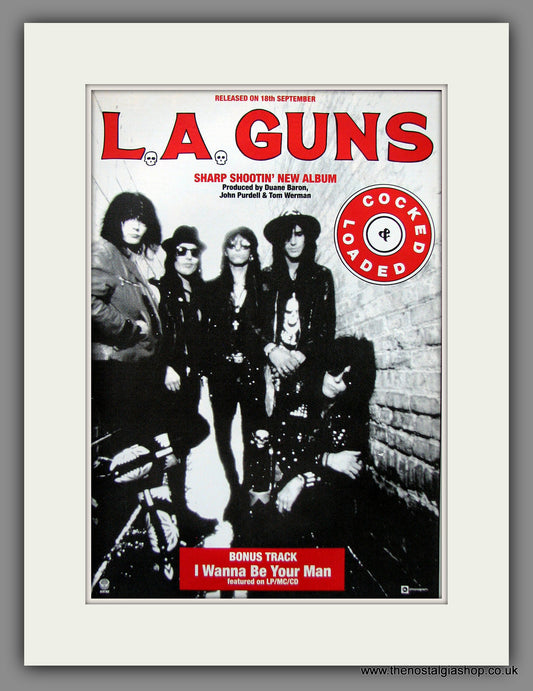 L.A. Guns. Cocked & Loaded. Original Music Advert 1989 (ref AD55468)