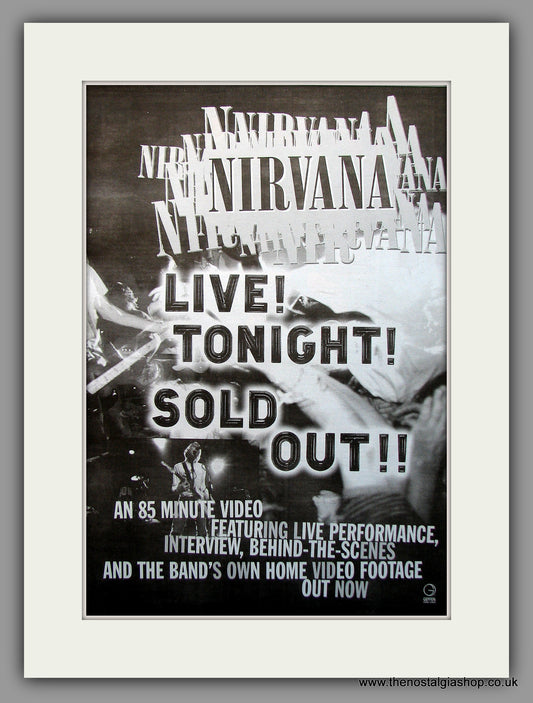 Nirvana - Live Tonight. Original Vintage Advert 1994 (ref AD10937)