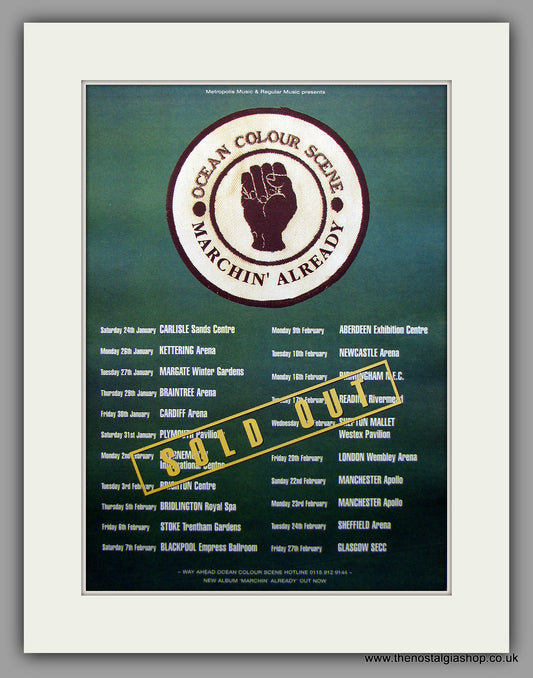 Ocean Colour Scene - Marchin' Already Tour Dates. Original Vintage Advert 1998 (ref AD10952)