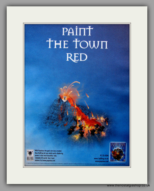 Populous - The Beginning Paint The Town Red. Original Vintage Advert 1999 (ref AD10984)