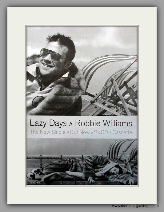 Robbie Williams - Lazy Days. Original Vintage Advert 1997 (ref AD11010)