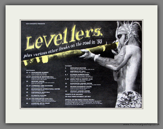 Levellers UK Tour. Original Music Advert 1993 (ref AD55481)