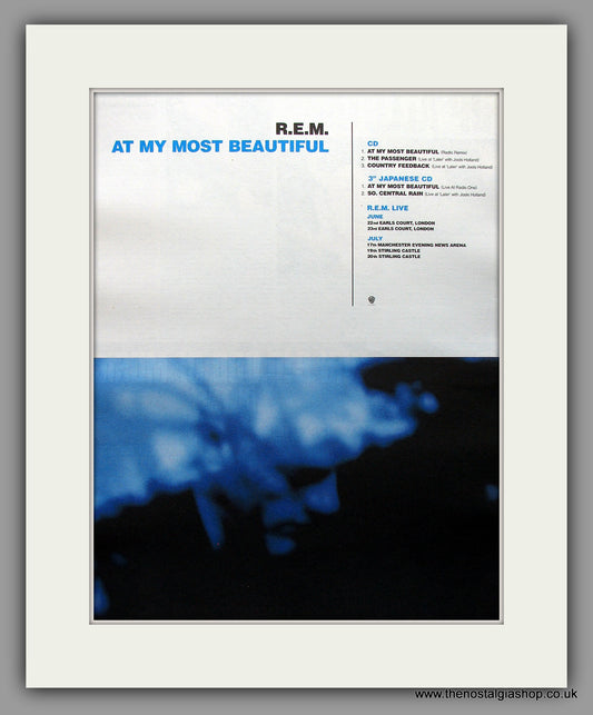 R.E.M -  At My Most Beautiful. Original Vintage Advert 1999 (ref AD11020)