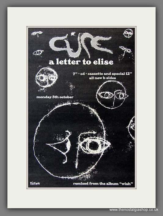 Cure. A Letter To Elise. Original Music Advert 1992 (ref AD55496)