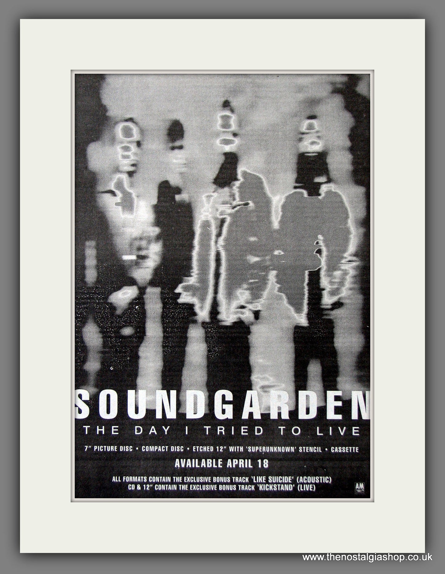 Soundgarden. The Day I Tried To Live. Original Music Advert 1994 (ref AD55498)