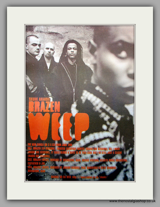 Skunk Anansie. Brazen. Weep. Original Vintage Advert 1997 (ref AD11041)