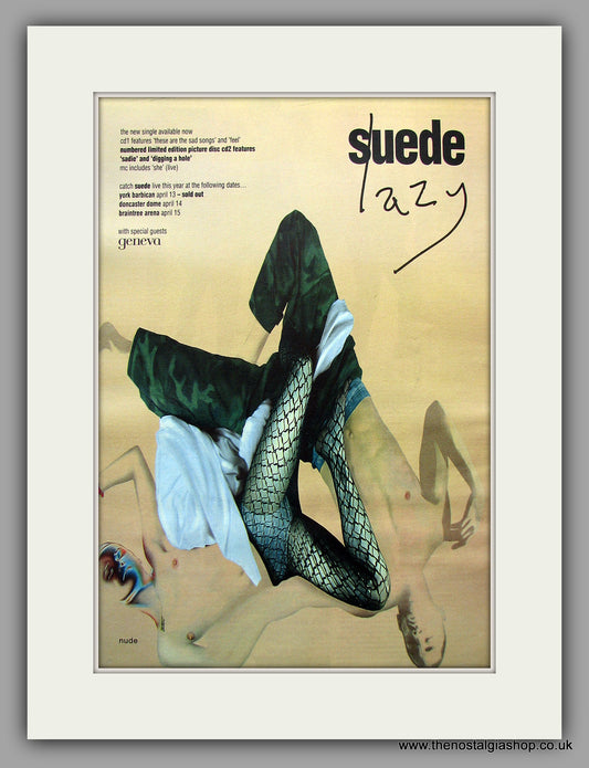 Suede - Lazy. Plus Tour Dates Original Vintage Advert 1997 (ref AD11067)