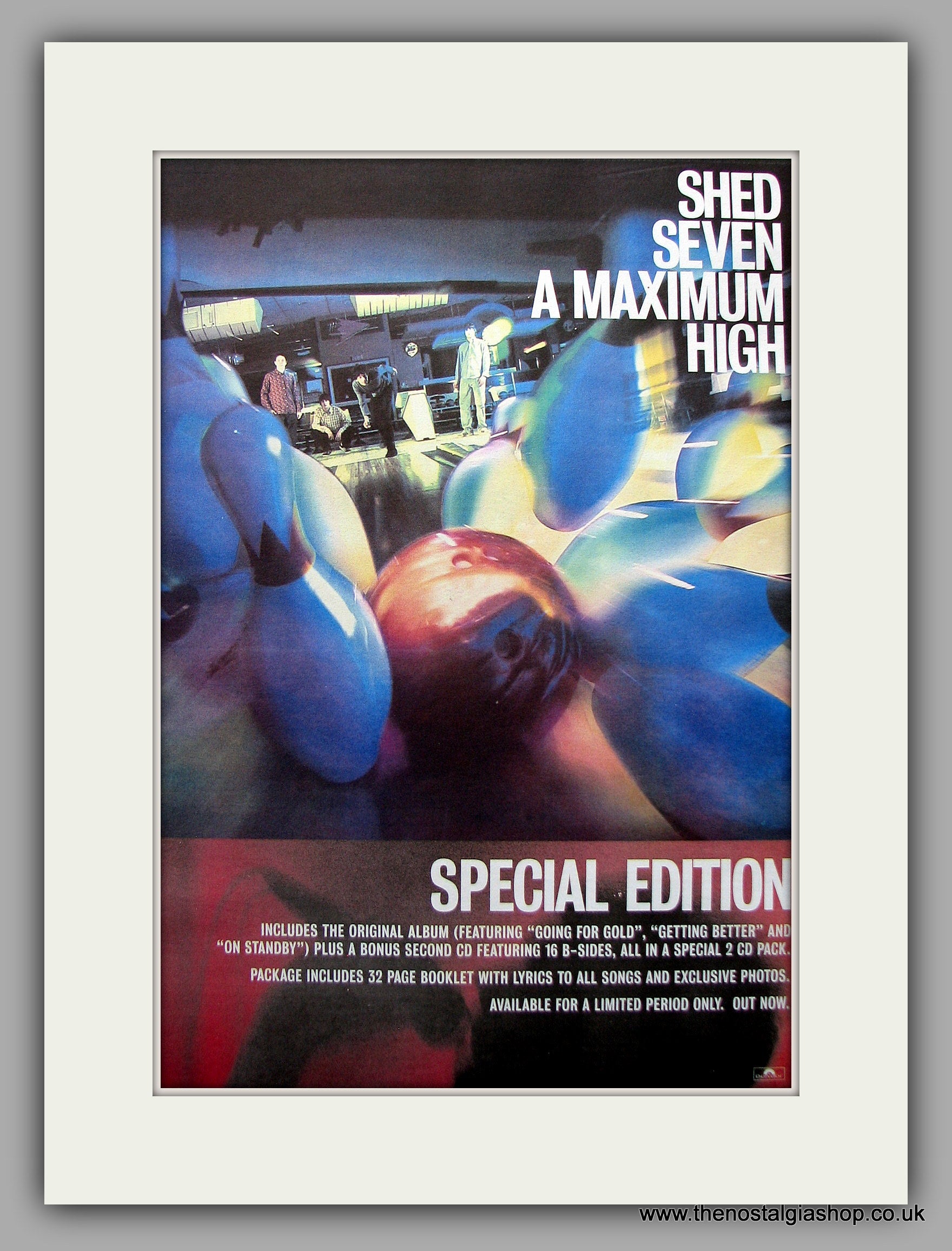 Shed Seven. A Maximum High. Original Vintage Advert 1996 ref