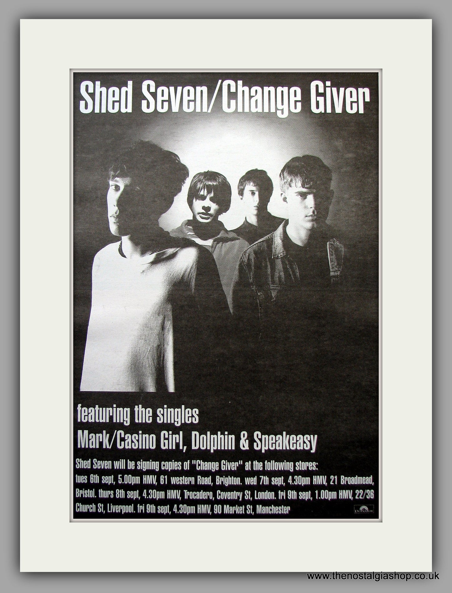 Shed Seven. Change Giver. Original Vintage Advert 1994 (ref AD11073)