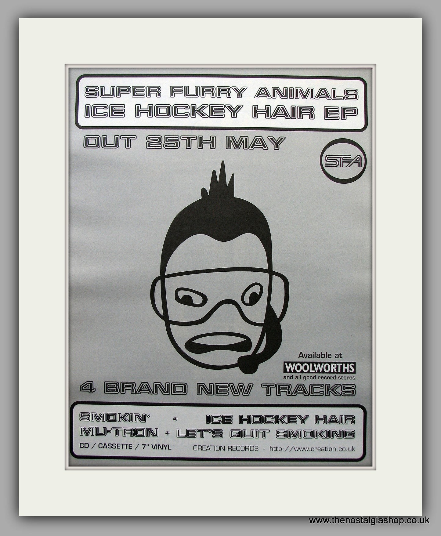 Super Furry Animals. Ice Hockey Hair. Original Vintage Advert 1996 (ref AD11075)