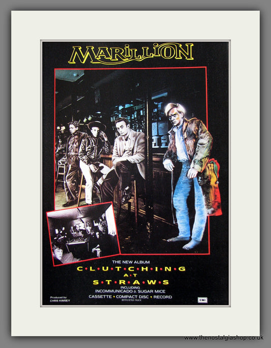 Marillion. Clutching At Straws. Original Music Advert 1987 (ref AD55562)