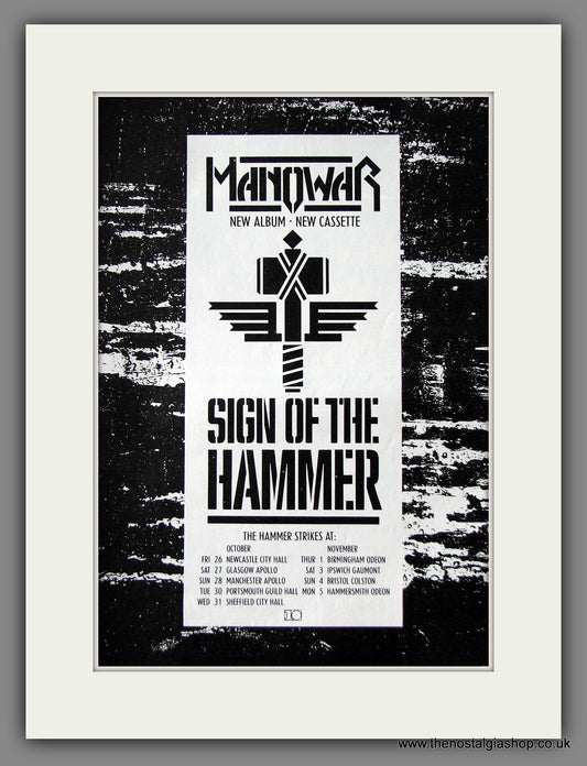 Manowar. Sign Of The Hammer. Original Music Advert 1984 (ref AD55568)