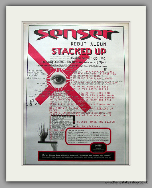 Senser - Stacked Up Debut Album. Original Vintage Advert 1994 (ref AD11095)