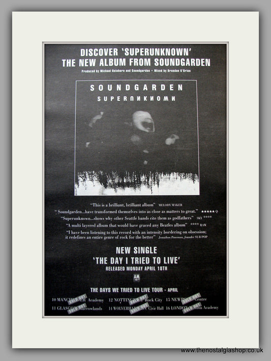 Soundgarden - Superunknown. Original Vintage Advert 1994 (ref AD11096)