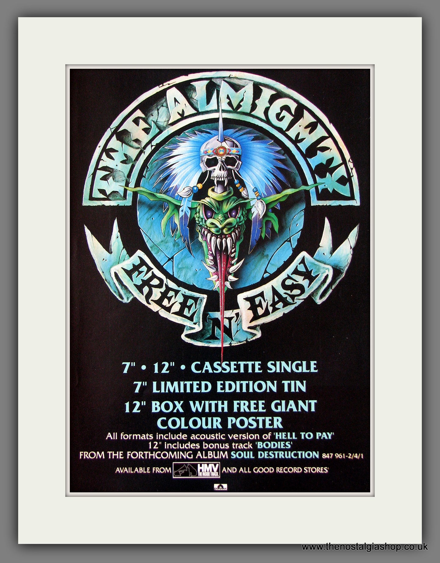 Almighty (The) Free 'N' Easy. 1991 Original Advert (ref AD55591)